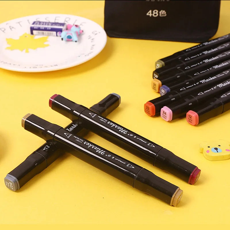 Kit com 80 Canetas Coloridas de Ponta Dupla – Porque Seu Filho Merece Crescer Criando